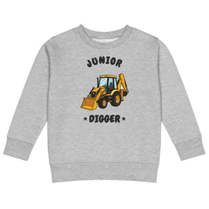 Furrow & Fields Kids Sweatshirt Heather / 2 Junior Digger JCB 3CX | Kids Sweatshirt Quality Farmers Merch