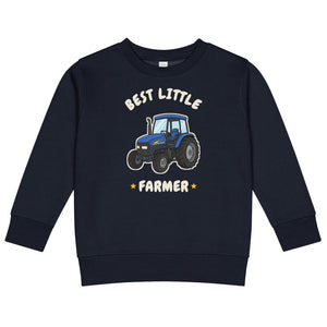 Furrow & Fields Kids Sweatshirt Navy / 2 Best Little Farmer New Holland TM 155 | Kids Sweatshirt Quality Farmers Merch