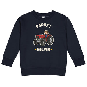 Furrow & Fields Kids Sweatshirt Navy / 2 Daddy's Helper Massey Ferguson 135 | Kids Sweatshirt Quality Farmers Merch