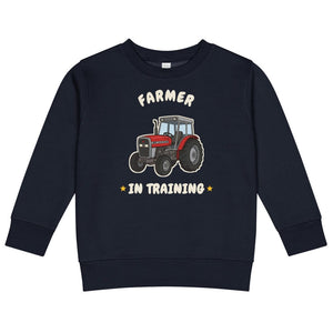 Furrow & Fields Kids Sweatshirt Navy / 2 Farmer in Training Massey Ferguson 390T | Kids Sweatshirt Quality Farmers Merch