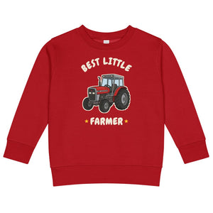 Furrow & Fields Kids Sweatshirt Red / 2 Best Little Farmer Massey Ferguson 390T | Kids Sweatshirt Quality Farmers Merch