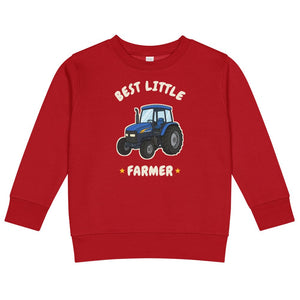 Furrow & Fields Kids Sweatshirt Red / 2 Best Little Farmer New Holland TM 155 | Kids Sweatshirt Quality Farmers Merch
