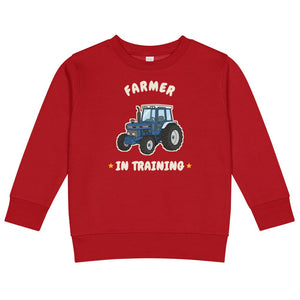 Furrow & Fields Kids Sweatshirt Red / 2 Farmer in Training Ford 7810 | Kids Sweatshirt Quality Farmers Merch