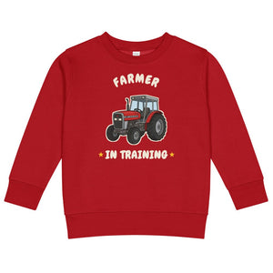 Furrow & Fields Kids Sweatshirt Red / 2 Farmer in Training Massey Ferguson 390T | Kids Sweatshirt Quality Farmers Merch
