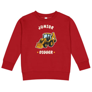 Furrow & Fields Kids Sweatshirt Red / 2 Junior Digger JCB 3CX | Kids Sweatshirt Quality Farmers Merch