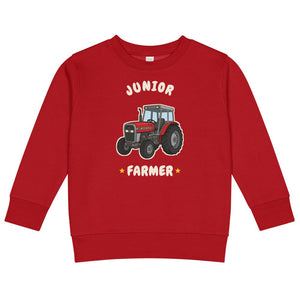 Furrow & Fields Kids Sweatshirt Red / 2 Junior Farmer Massey Ferguson 390T | Kids Sweatshirt Quality Farmers Merch