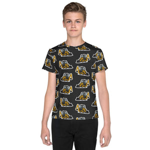 Furrow & Fields Kids T-Shirt Kids JCB 1CX Tractor T-Shirt – Charcoal Quality Farmers Merch
