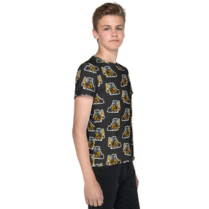Furrow & Fields Kids T-Shirt Kids JCB 1CX Tractor T-Shirt – Charcoal Quality Farmers Merch
