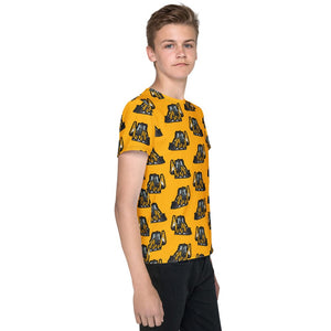 Furrow & Fields Kids T-Shirt Kids JCB 1CX Tractor T-Shirt – Yellow Quality Farmers Merch