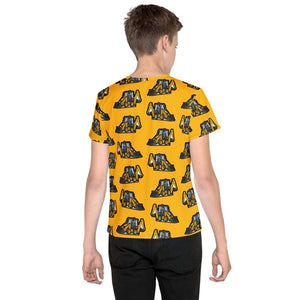 Furrow & Fields Kids T-Shirt Kids JCB 1CX Tractor T-Shirt – Yellow Quality Farmers Merch