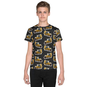 Furrow & Fields Kids T-Shirt Kids JCB 3CX Sitemaster Plus Tractor T-Shirt – Charcoal Quality Farmers Merch