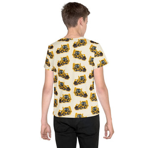 Furrow & Fields Kids T-Shirt Kids JCB 3CX Sitemaster Plus Tractor T-Shirt – Cream Quality Farmers Merch
