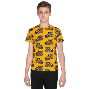 Furrow & Fields Kids T-Shirt Kids JCB 3CX Sitemaster Plus Tractor T-Shirt – Yellow Quality Farmers Merch