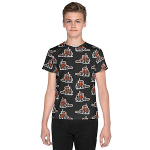 Furrow & Fields Kids T-Shirt Kids Massey Ferguson 1200 Tractor T-Shirt – Charcoal Quality Farmers Merch