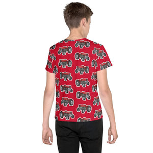 Furrow & Fields Kids T-Shirt Kids Massey Ferguson 135 Tractor T-Shirt – Red Quality Farmers Merch