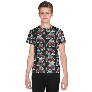 Furrow & Fields Kids T-Shirt Kids Massey Ferguson 3075 Tractor T-Shirt – Charcoal Quality Farmers Merch
