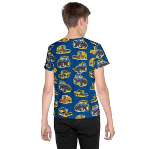 Furrow & Fields Kids T-Shirt Kids New Holland Tractors All-Over Print T-Shirt Quality Farmers Merch
