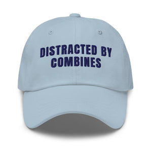 Furrow & Fields Light Blue Distracted by Combines | Classic Dad Hat Quality Farmers Merch