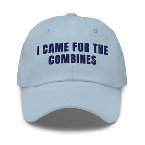 Furrow & Fields Light Blue I Came for the Combines | Classic Dad Hat Quality Farmers Merch