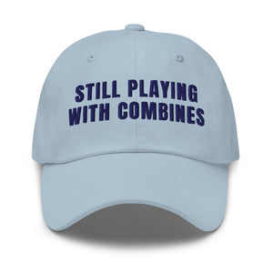 Furrow & Fields Light Blue Still Playing With Combines | Classic Dad Hat Quality Farmers Merch
