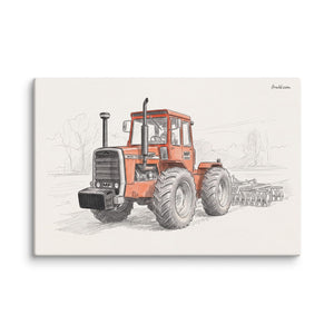 Furrow & Fields Massey Ferguson 1200 Pencil Sketch | Canvas Quality Farmers Merch