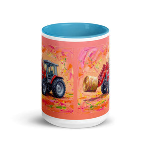 Furrow & Fields Massey Ferguson 3070 Autotronic Splash Art | 15 oz Mug with Color Inside Quality Farmers Merch