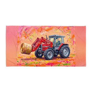 Furrow & Fields Massey Ferguson 3070 Autotronic Splash Art | Beach Towel Quality Farmers Merch
