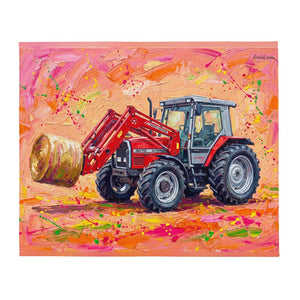 Furrow & Fields Massey Ferguson 3070 Autotronic Splash Art | Throw Blanket Quality Farmers Merch