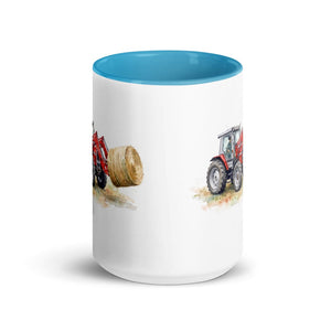 Furrow & Fields Massey Ferguson 3070 Autotronic Watercolor | 15 oz Mug with Color Inside Quality Farmers Merch