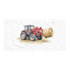 Furrow & Fields Massey Ferguson 3070 Autotronic Watercolor | Beach Towel Quality Farmers Merch