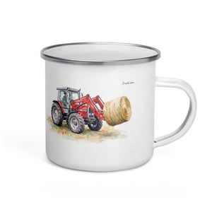 Furrow & Fields Massey Ferguson 3070 Autotronic Watercolor | Enamel Mug Quality Farmers Merch