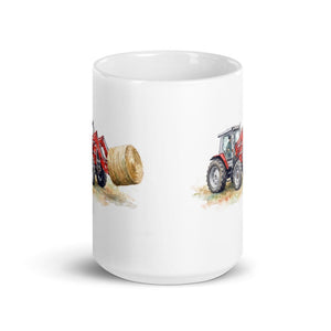 Furrow & Fields Massey Ferguson 3070 Autotronic Watercolor | White Glossy Mug Quality Farmers Merch