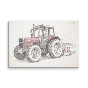 Furrow & Fields Massey Ferguson 375 Pencil Sketch | Canvas Quality Farmers Merch