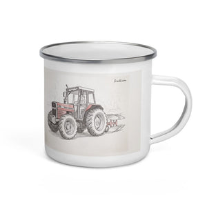 Furrow & Fields Massey Ferguson 375 Pencil Sketch | Enamel Mug Quality Farmers Merch