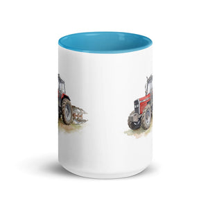 Furrow & Fields Massey Ferguson 375 Watercolor | 15 oz Mug with Color Inside Quality Farmers Merch