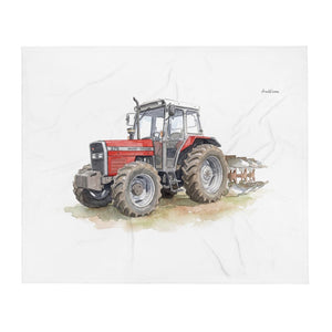 Furrow & Fields Massey Ferguson 375 Watercolor | Throw Blanket Quality Farmers Merch