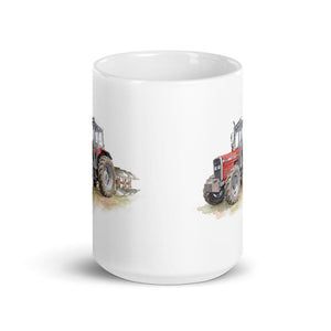 Furrow & Fields Massey Ferguson 375 Watercolor | White Glossy Mug Quality Farmers Merch
