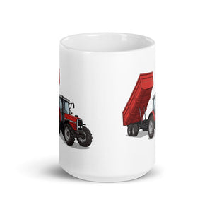 Furrow & Fields Massey Ferguson 6180 Illustration | White Glossy Mug Quality Farmers Merch