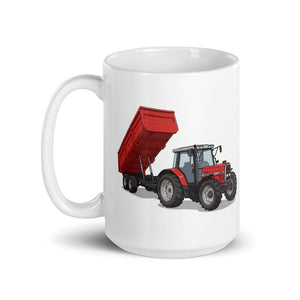 Furrow & Fields Massey Ferguson 6180 Illustration | White Glossy Mug Quality Farmers Merch