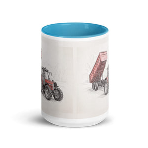 Furrow & Fields Massey Ferguson 6180 Pencil Sketch | 15 oz Mug with Color Inside Quality Farmers Merch