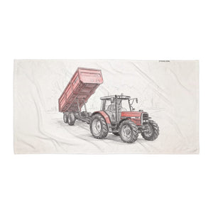 Furrow & Fields Massey Ferguson 6180 Pencil Sketch | Beach Towel Quality Farmers Merch