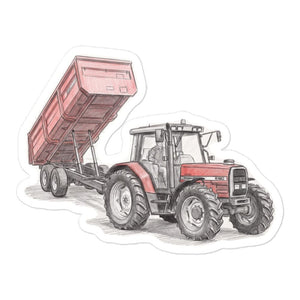 Furrow & Fields Massey Ferguson 6180 Pencil Sketch | Bubble-free stickers Quality Farmers Merch