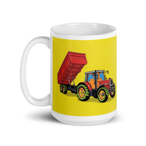 Furrow & Fields Massey Ferguson 6180 Pop Art | White Glossy Mug Quality Farmers Merch