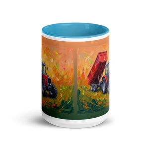 Furrow & Fields Massey Ferguson 6180 Splash Art | 15 oz Mug with Color Inside Quality Farmers Merch
