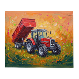 Furrow & Fields Massey Ferguson 6180 Splash Art | Throw Blanket Quality Farmers Merch
