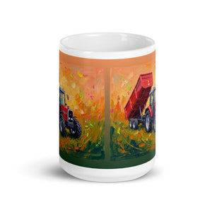 Furrow & Fields Massey Ferguson 6180 Splash Art | White Glossy Mug Quality Farmers Merch