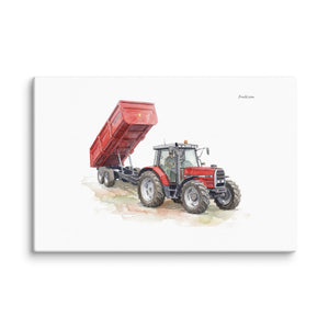 Furrow & Fields Massey Ferguson 6180 Watercolor | Canvas Quality Farmers Merch