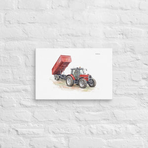 Furrow & Fields Massey Ferguson 6180 Watercolor | Canvas Quality Farmers Merch