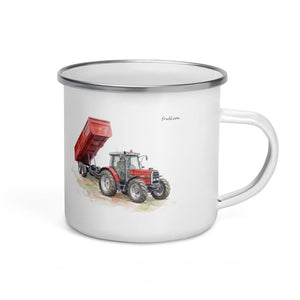 Furrow & Fields Massey Ferguson 6180 Watercolor | Enamel Mug Quality Farmers Merch