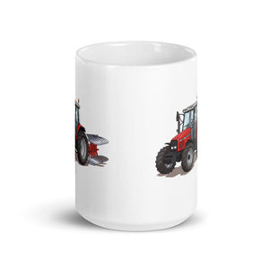 Furrow & Fields Massey Ferguson 6255 | White Glossy Mug Quality Farmers Merch